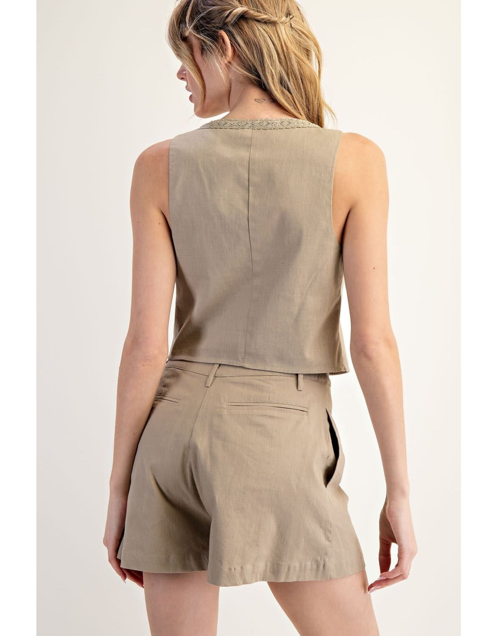ee:some Tie Front Sleeveless Top (Coco)