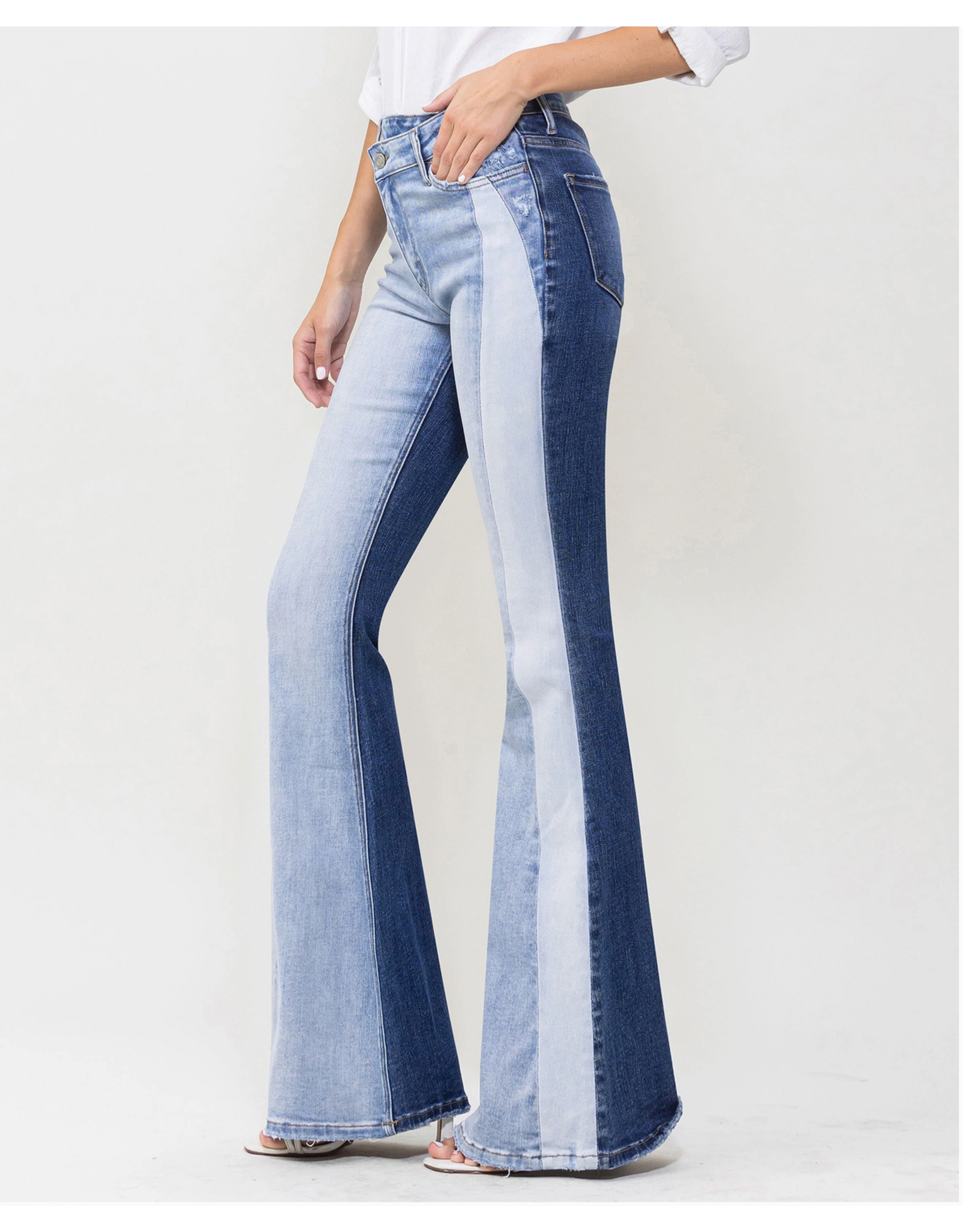 VERVET VERVET - Bella High Rise Colourblock Super Flare (Gladden)