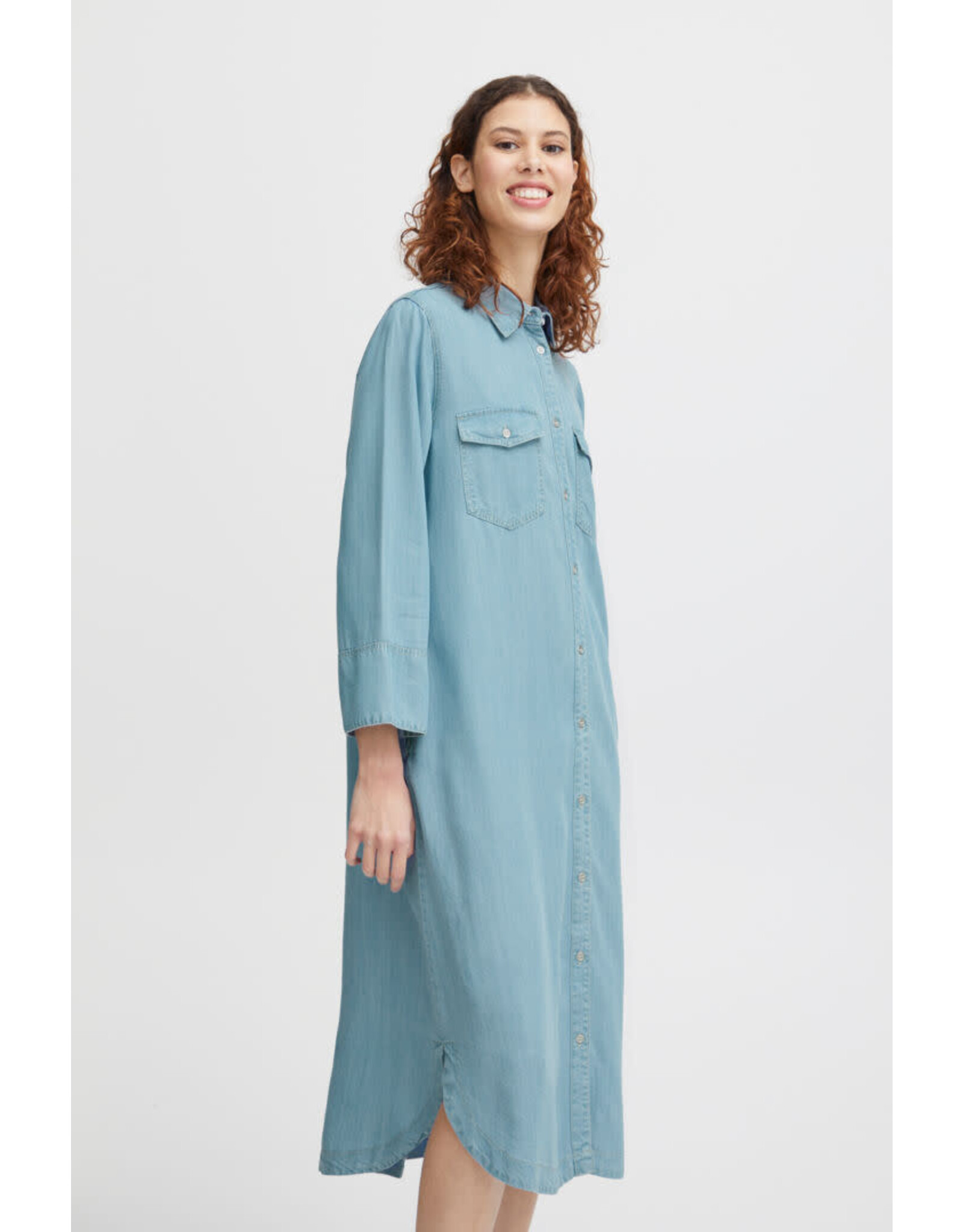 b.young b.young - Lana Denim Shirt Dress (Light Blue)