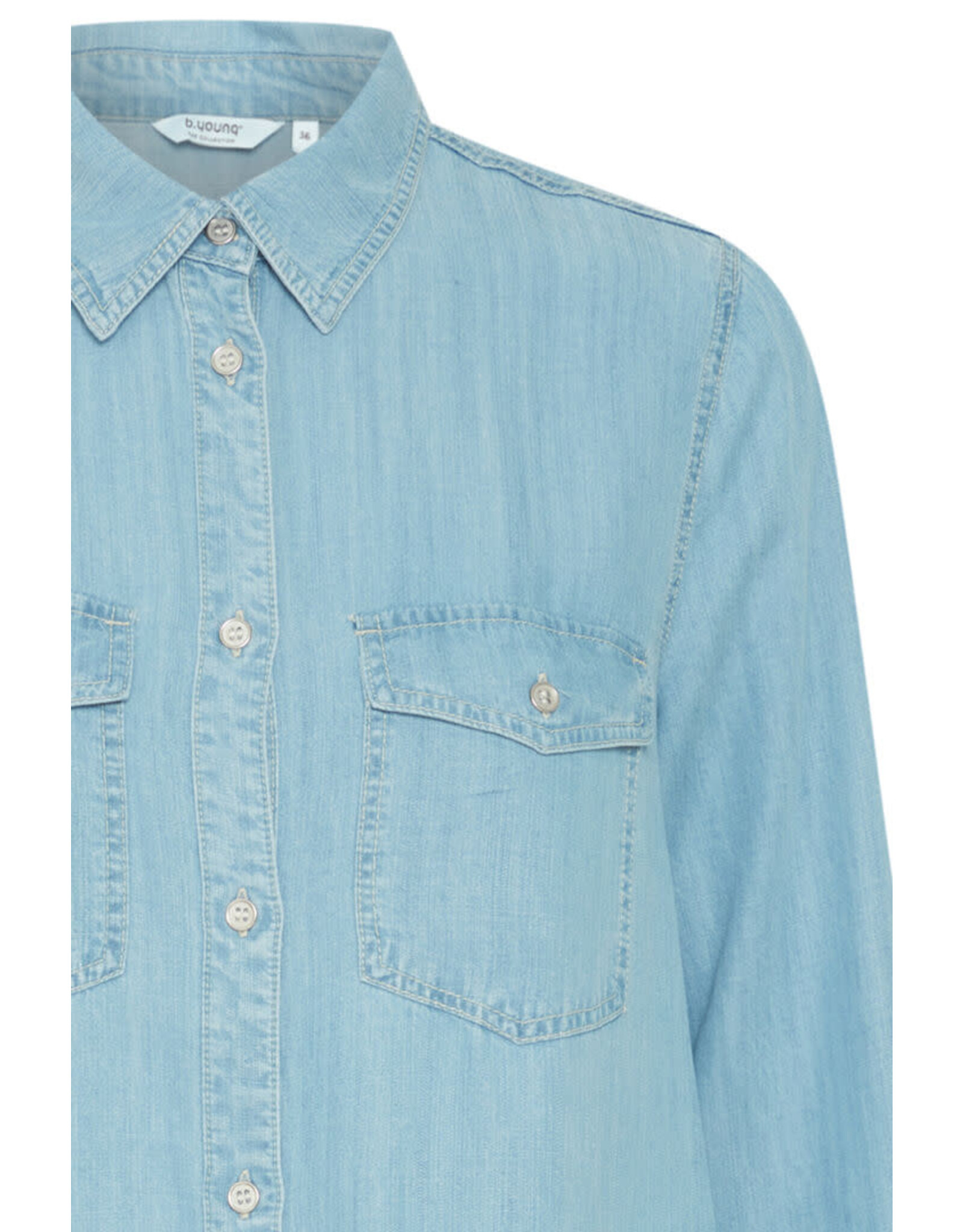 b.young b.young - Lana Denim Shirt Dress (Light Blue)