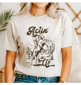 Willow Poppy Actin Up Graphic Tee (Light Beige)