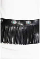 Fame Accessories Boho Luxe Leather Fringe Belt
