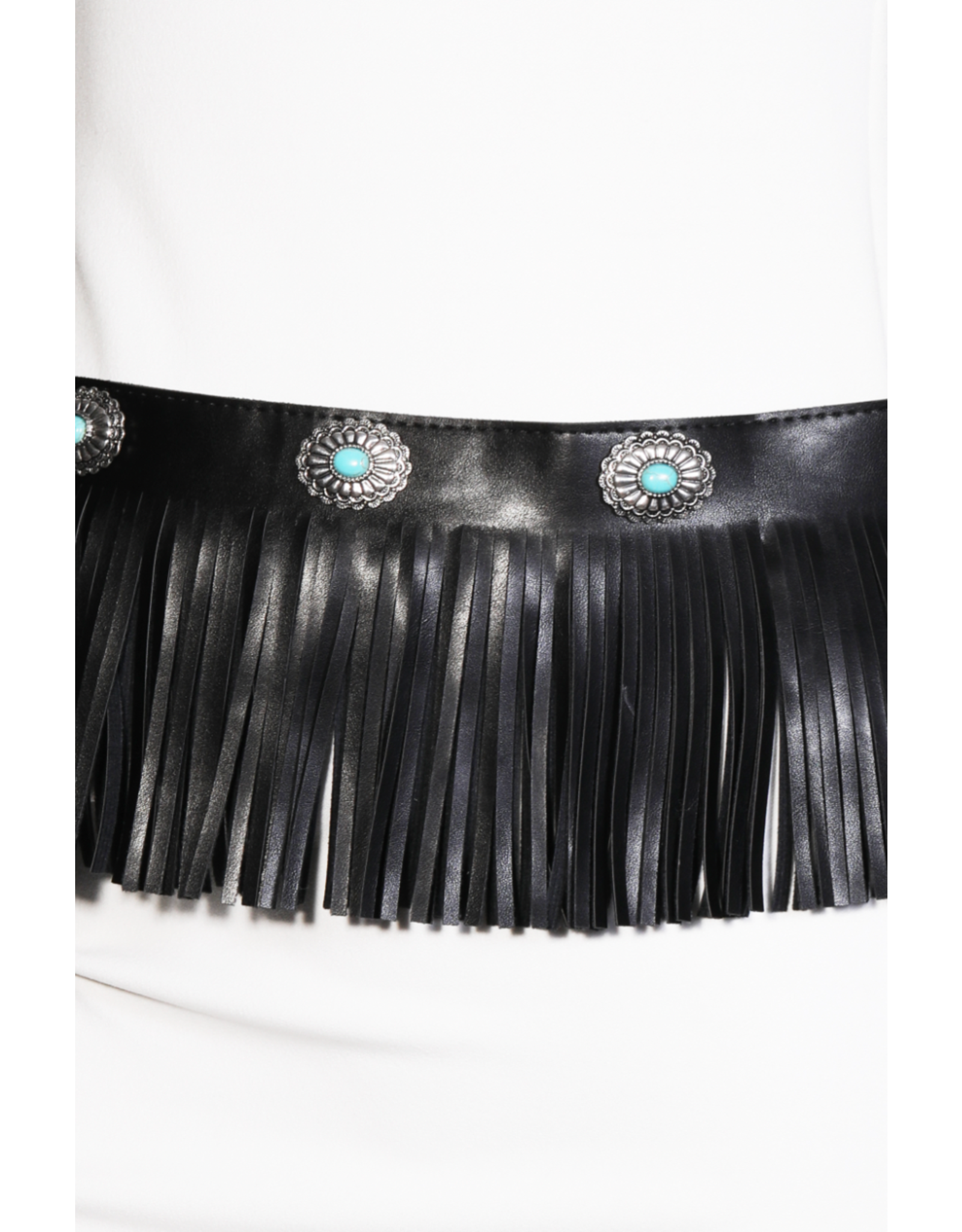 Fame Accessories Boho Luxe Leather Fringe Belt