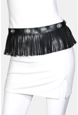 Fame Accessories Boho Luxe Leather Fringe Belt