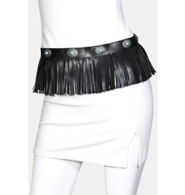 Fame Accessories Boho Luxe Leather Fringe Belt