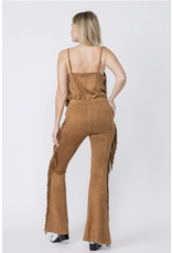 Vocal Vocal - Fringe trim suede pants (Camel)