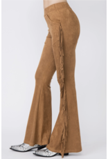 Vocal Vocal - Fringe trim suede pants (Camel)