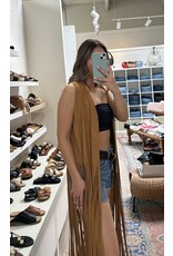 Vocal Vocal - Maxi length fringe vest (Camel)