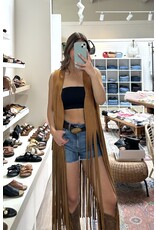 Vocal Vocal - Maxi length fringe vest (Camel)