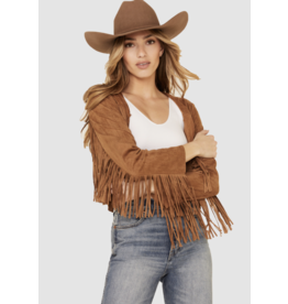 Vocal Vocal - Western cropped fringe jacket (Camel)