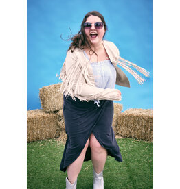 Vocal Vocal - Western cropped fringe jacket (natural)