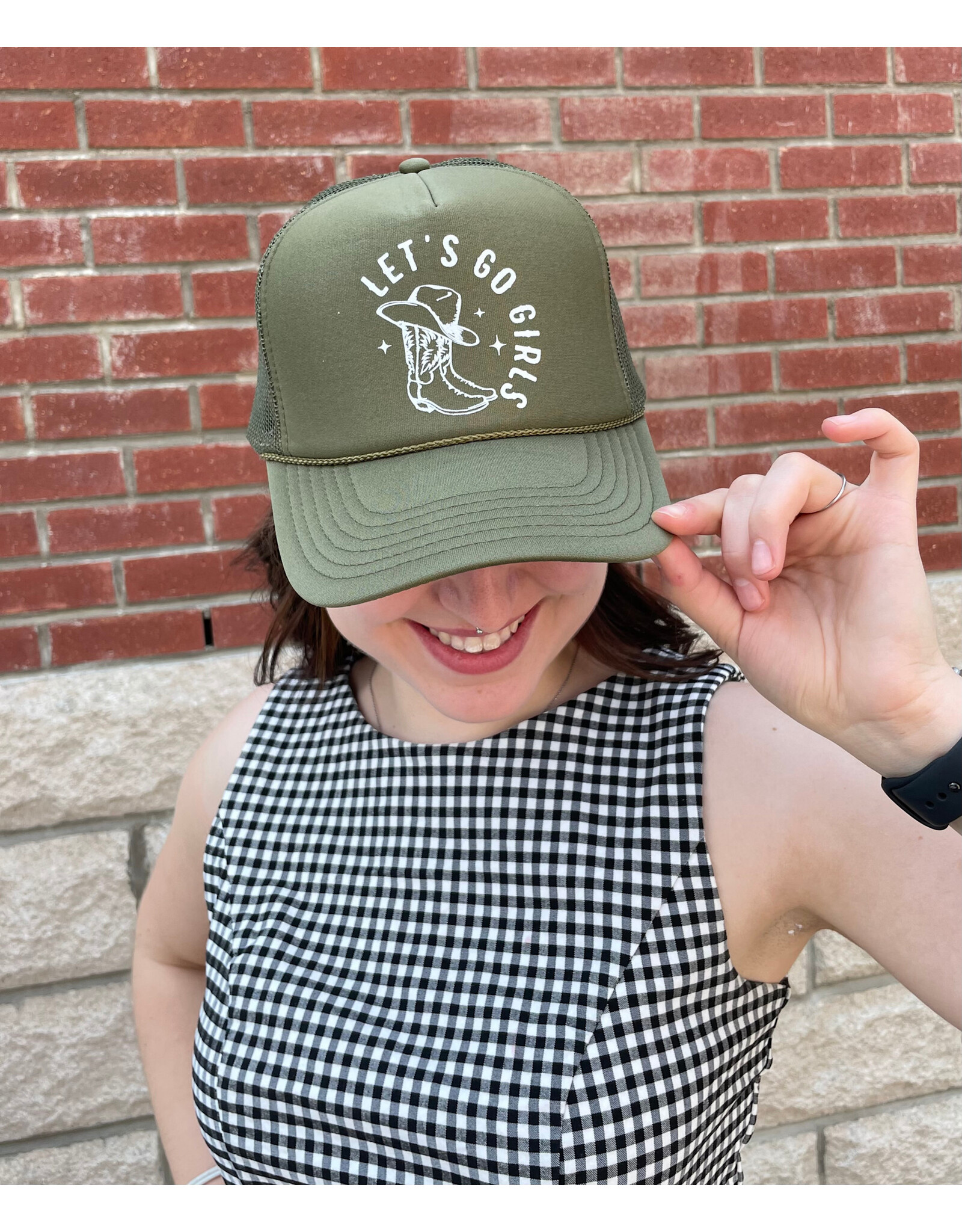 Blonde Ambition Let's Go Girls Cap (Olive)