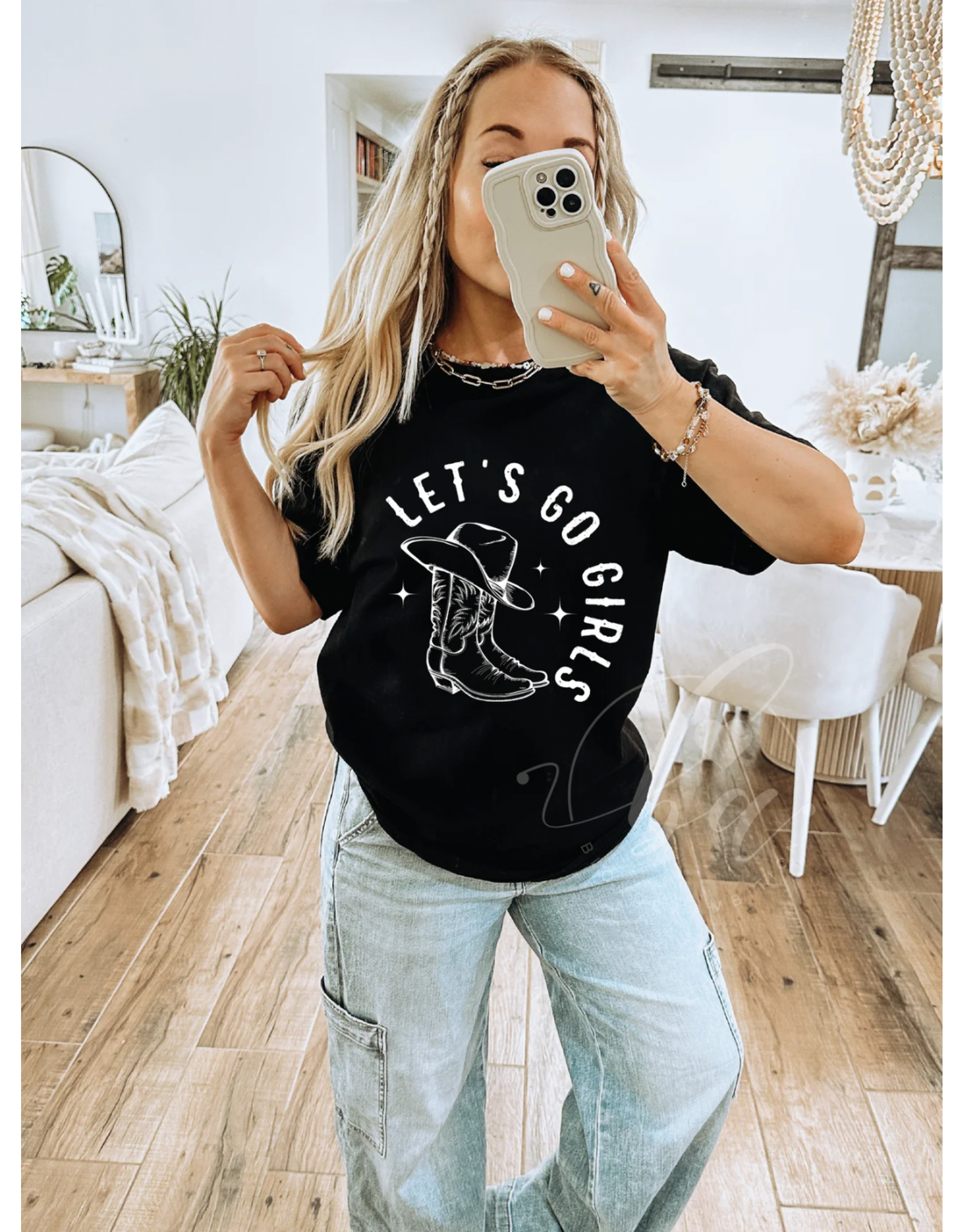 Blonde Ambition Let's Go Girls Tee (Black - Heather)