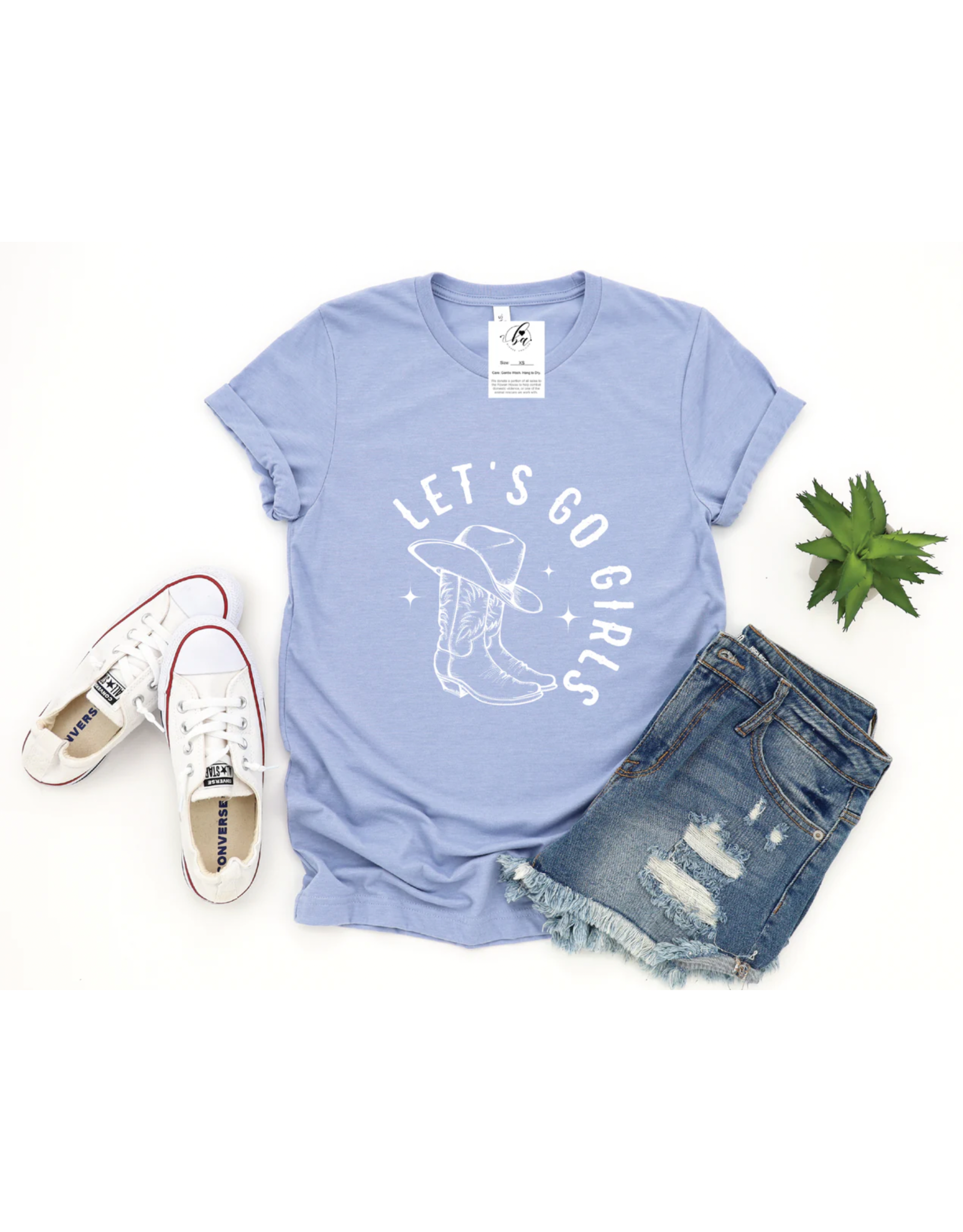 Blonde Ambition Let's Go Girls Tee (Periwinkle - Heather)