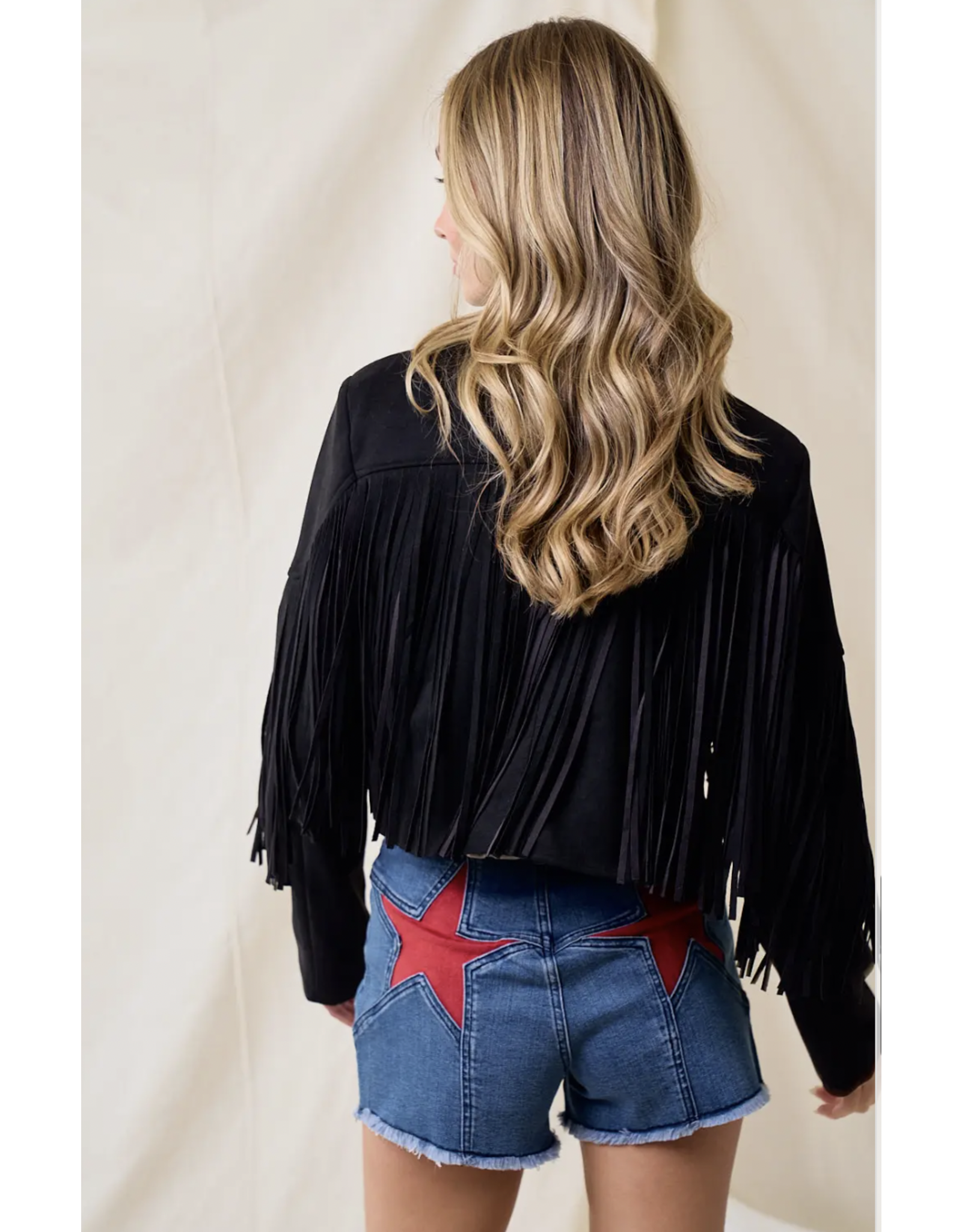 Saints & Hearts Saints & Hearts - Saddle Up Fringe Moto Jacket (black)
