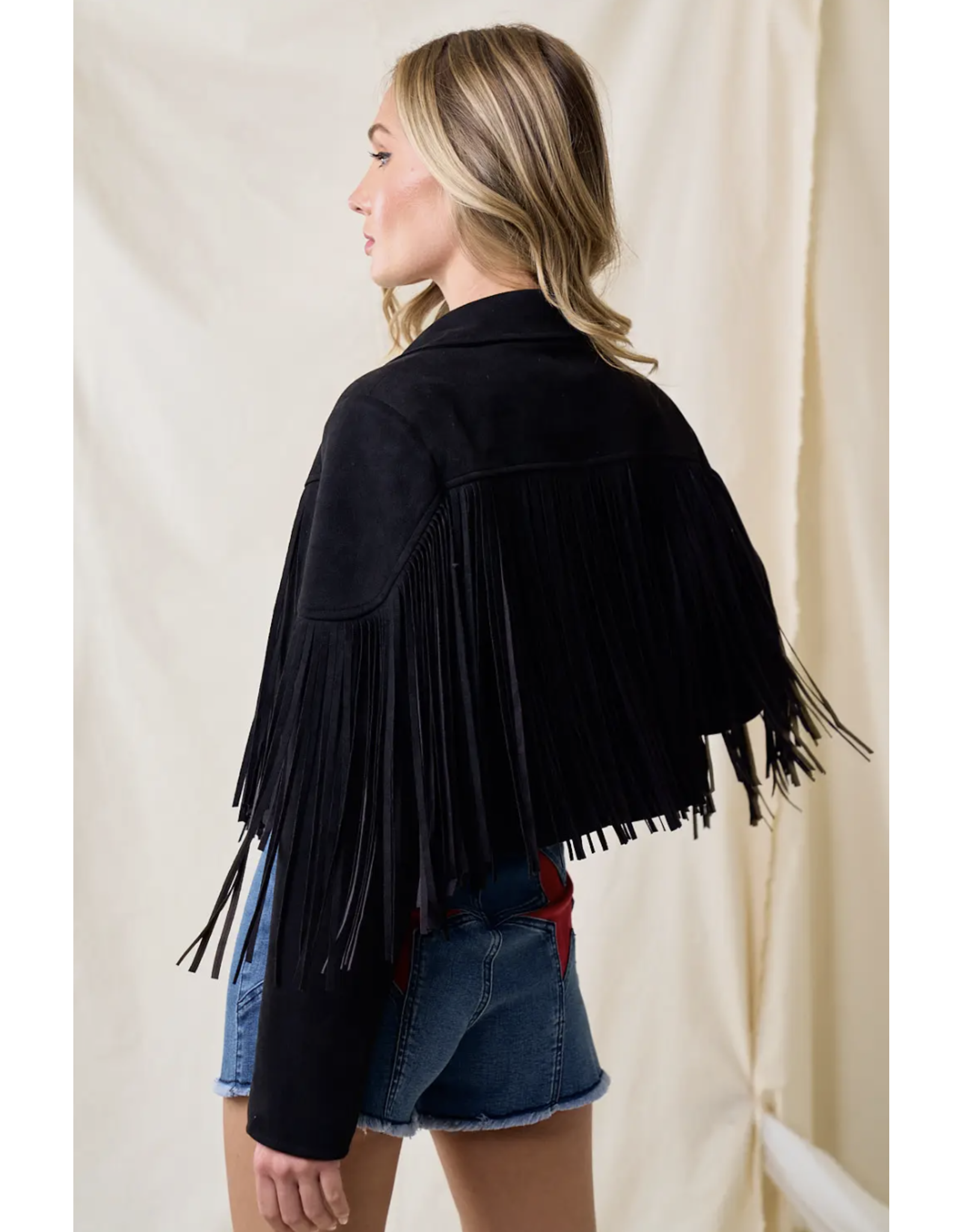 Saints & Hearts Saints & Hearts - Saddle Up Fringe Moto Jacket (black)