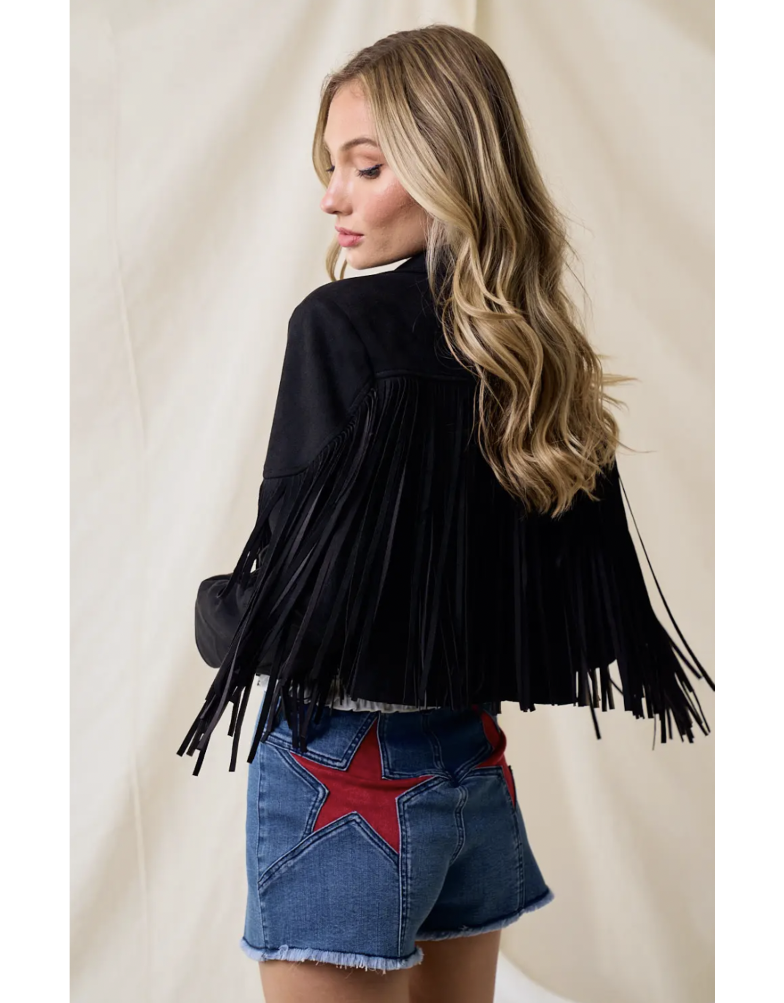 Saints & Hearts Saints & Hearts - Saddle Up Fringe Moto Jacket (black)