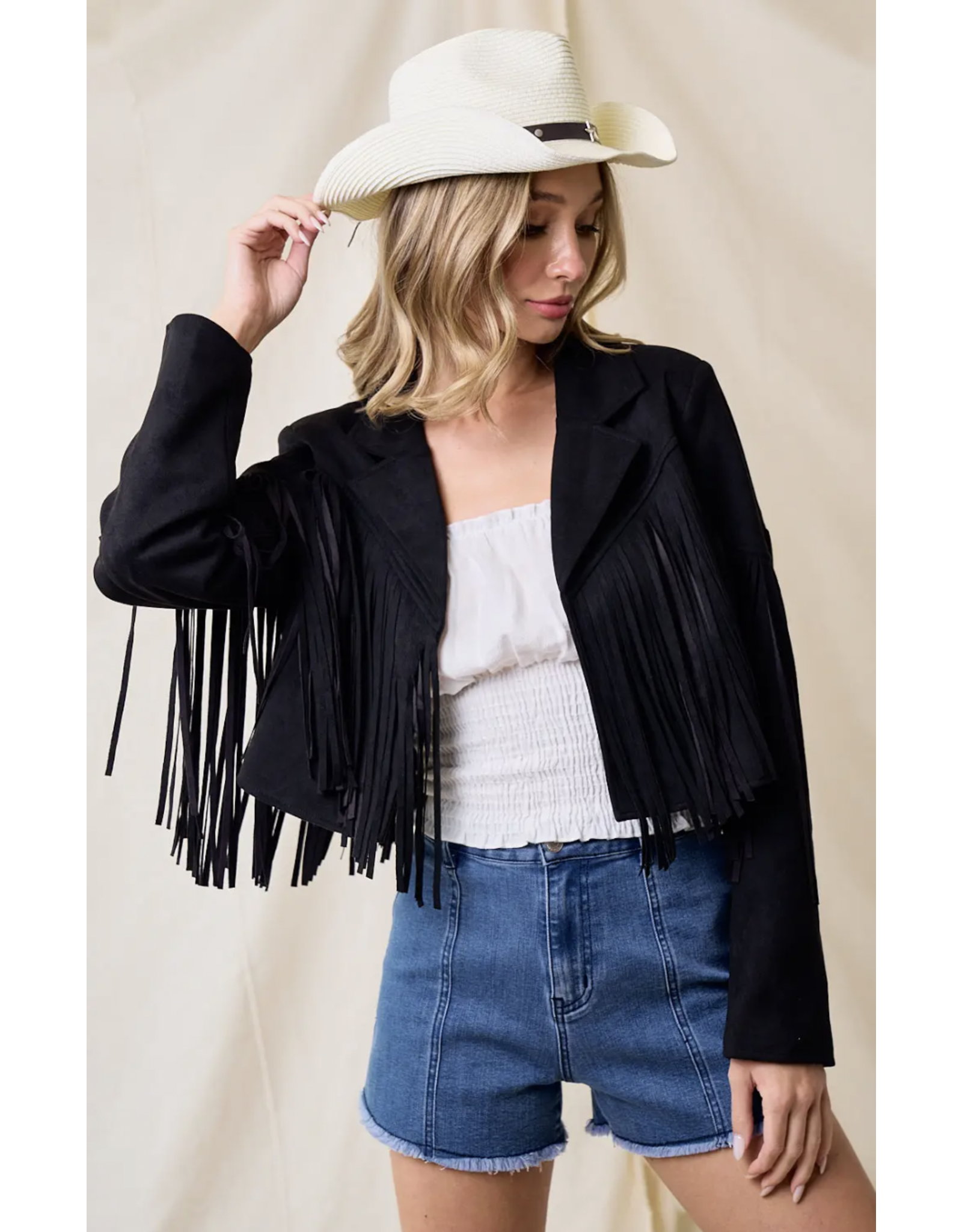 Saints & Hearts Saints & Hearts - Saddle Up Fringe Moto Jacket (black)