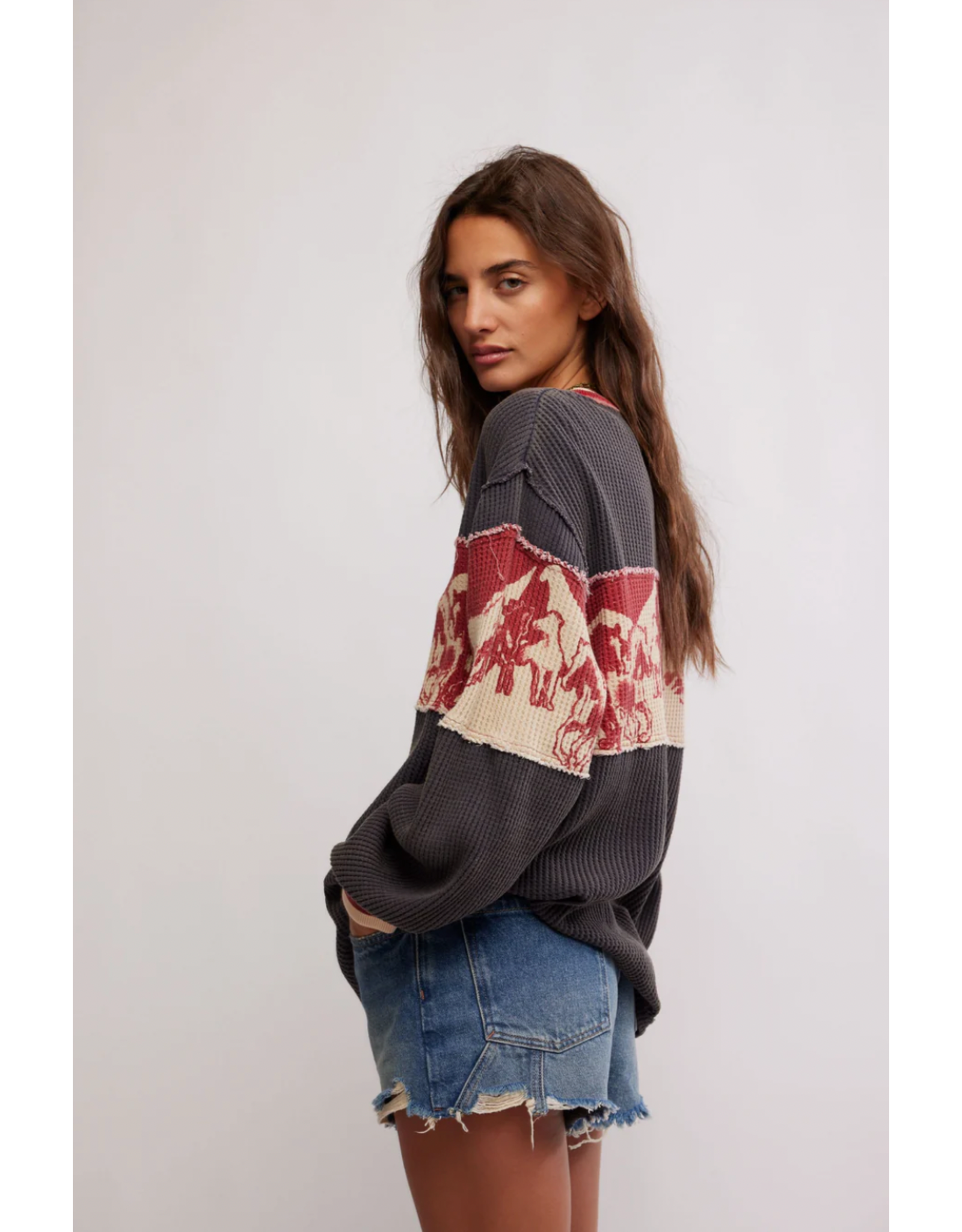 Free people Free People - Big Sky Graphic Tee (Red Combo)