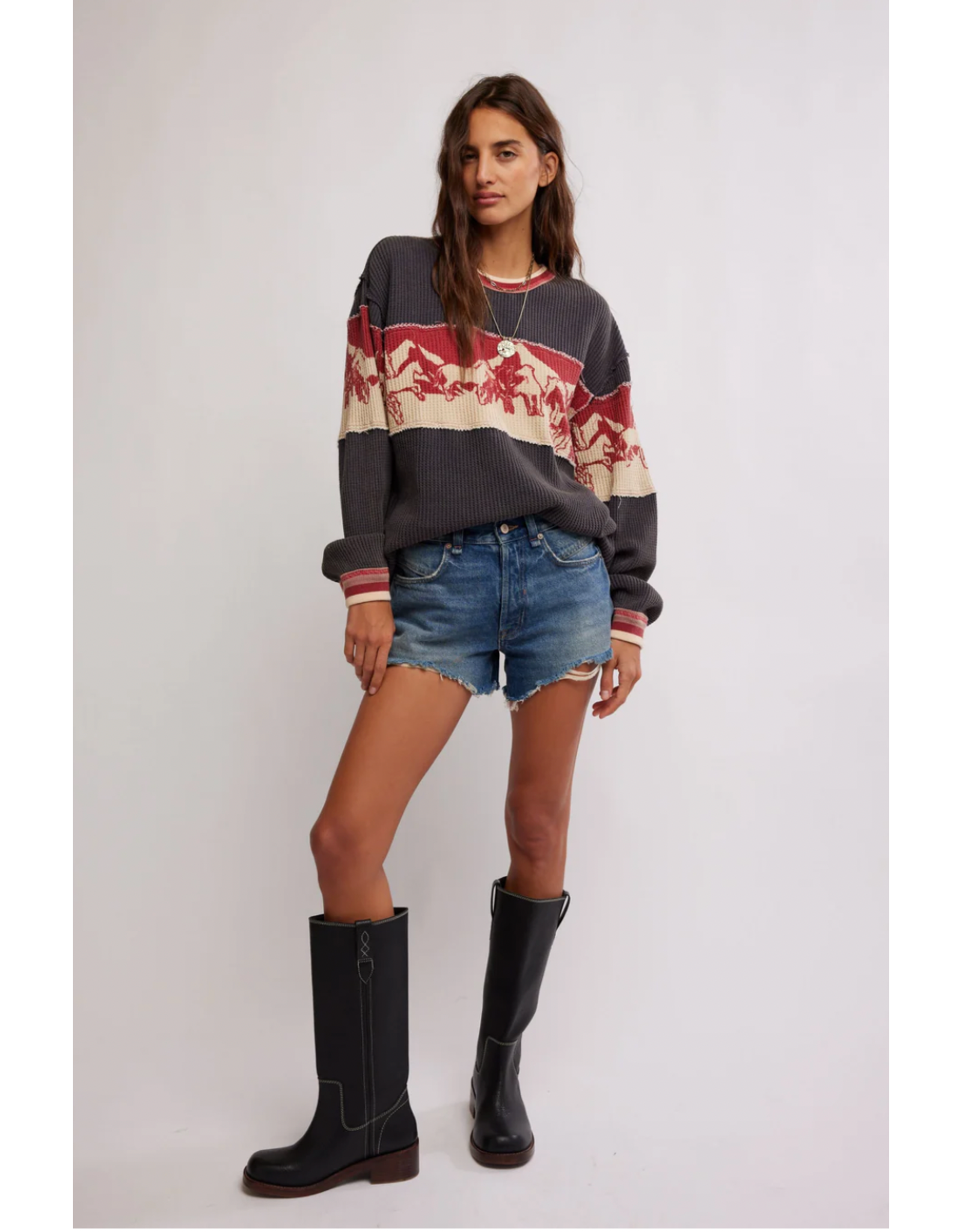 Free people Free People - Big Sky Graphic Tee (Red Combo)