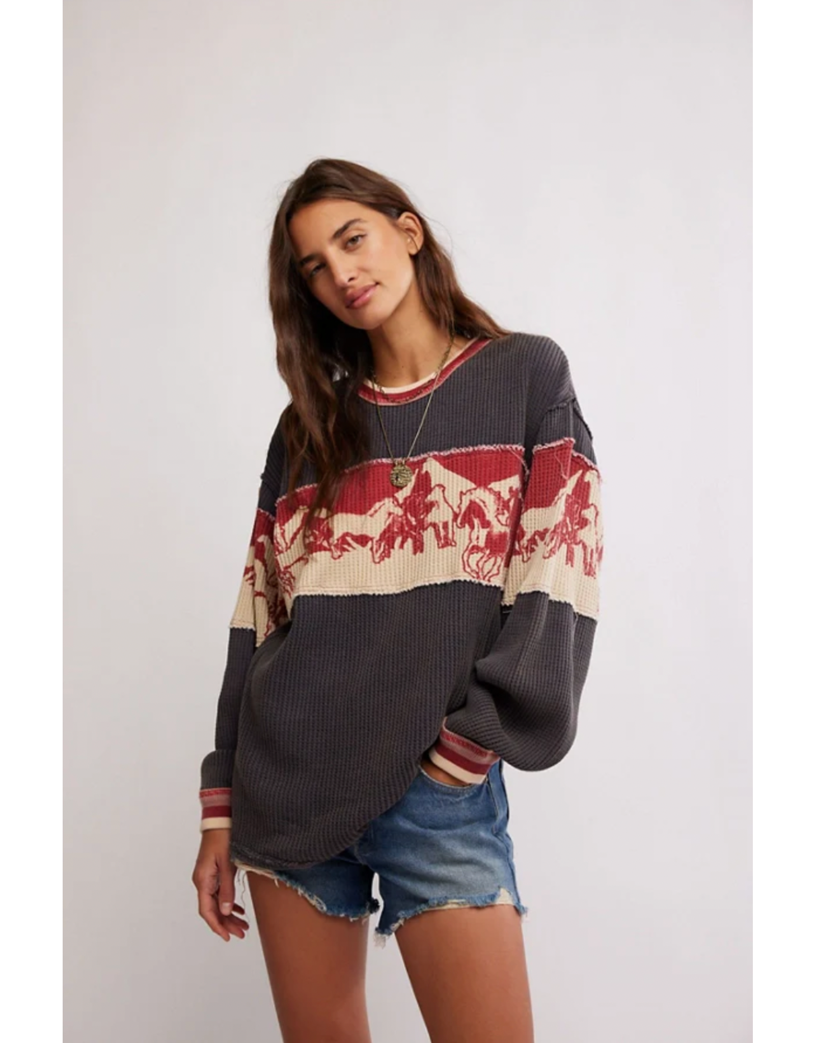 Free people Free People - Big Sky Graphic Tee (Red Combo)