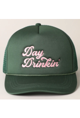 Fashion City Day Drinkin Embroidery Mesh Back Trucker Hat (Green)