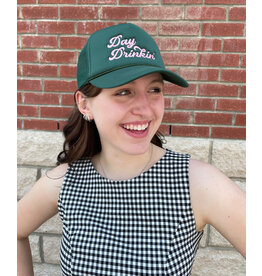 Fashion City Day Drinkin Embroidery Mesh Back Trucker Hat (Green)