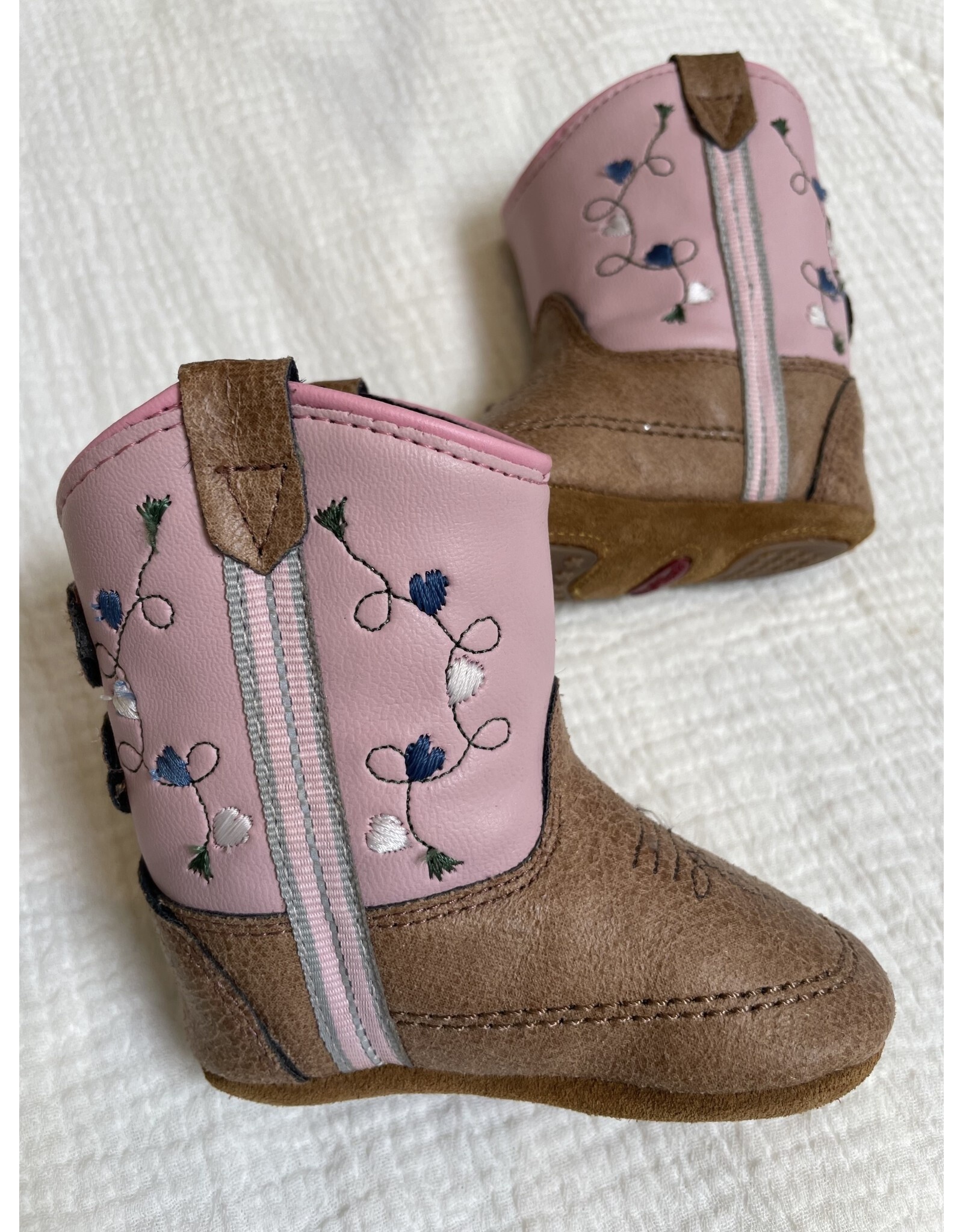 Jama Jama - Poppets Baby Cowboy Boots (Pink / Brown)