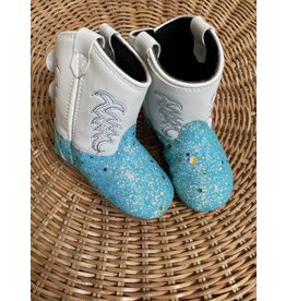Jama Jama - Poppets Baby Cowboy Boots (Sparkle Turquoise / White)