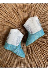 Jama Jama - Poppets Baby Cowboy Boots (Sparkle Turquoise / White)
