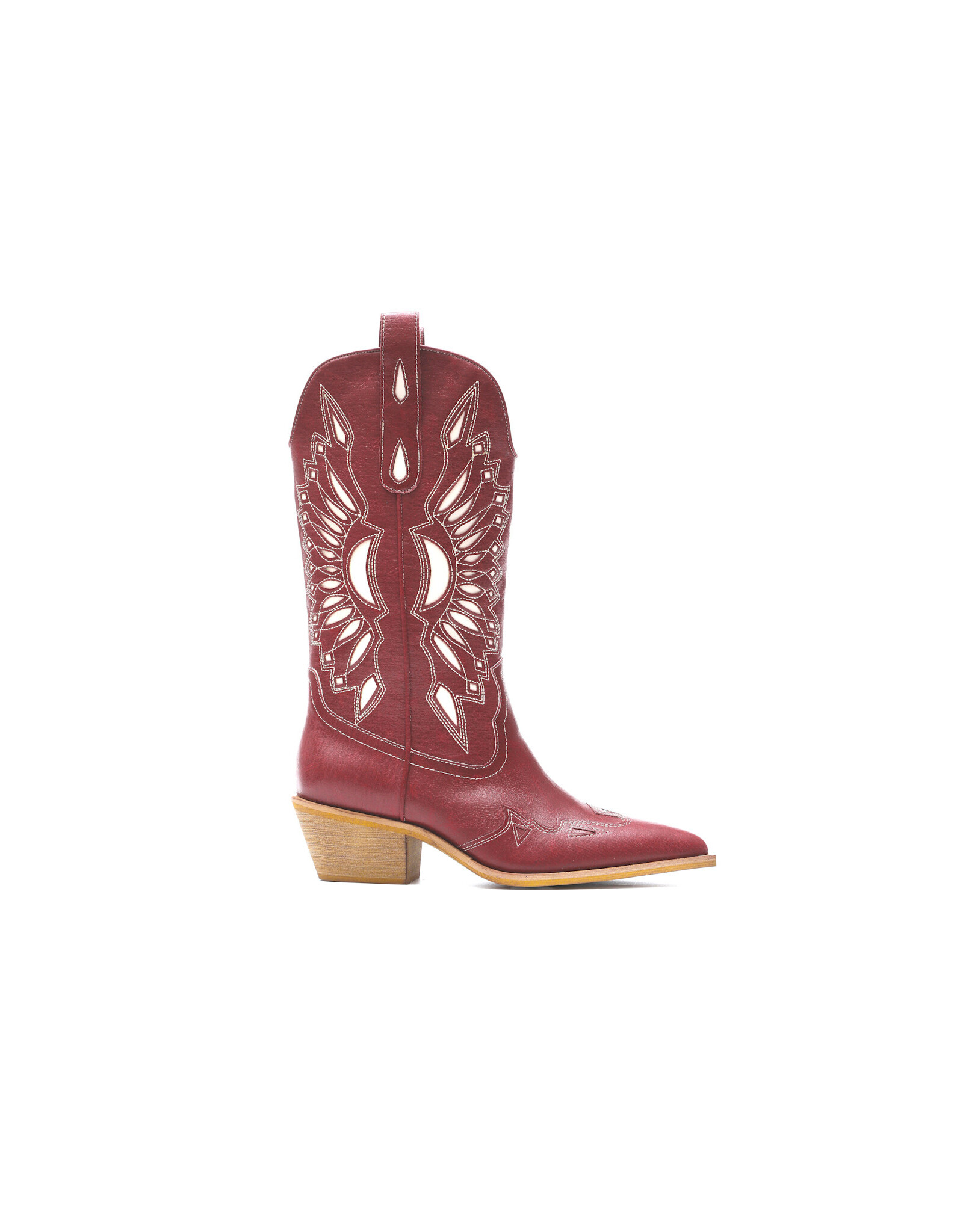 Let's See Style Britney Cut Out Western Boots (Ruby)