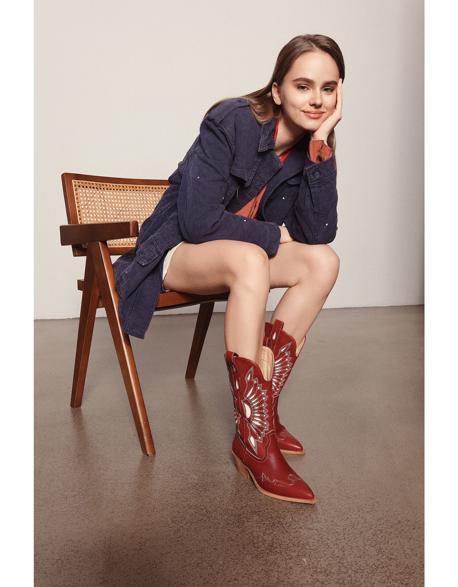 Let's See Style Britney Cut Out Western Boots (Ruby)