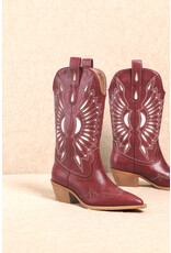 Let's See Style Britney Cut Out Western Boots (Ruby)