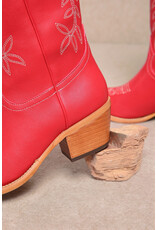 Let's See Style Stella - Western Boots Knee High Tall Boots (Red)