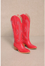 Let's See Style Stella - Western Boots Knee High Tall Boots (Red)