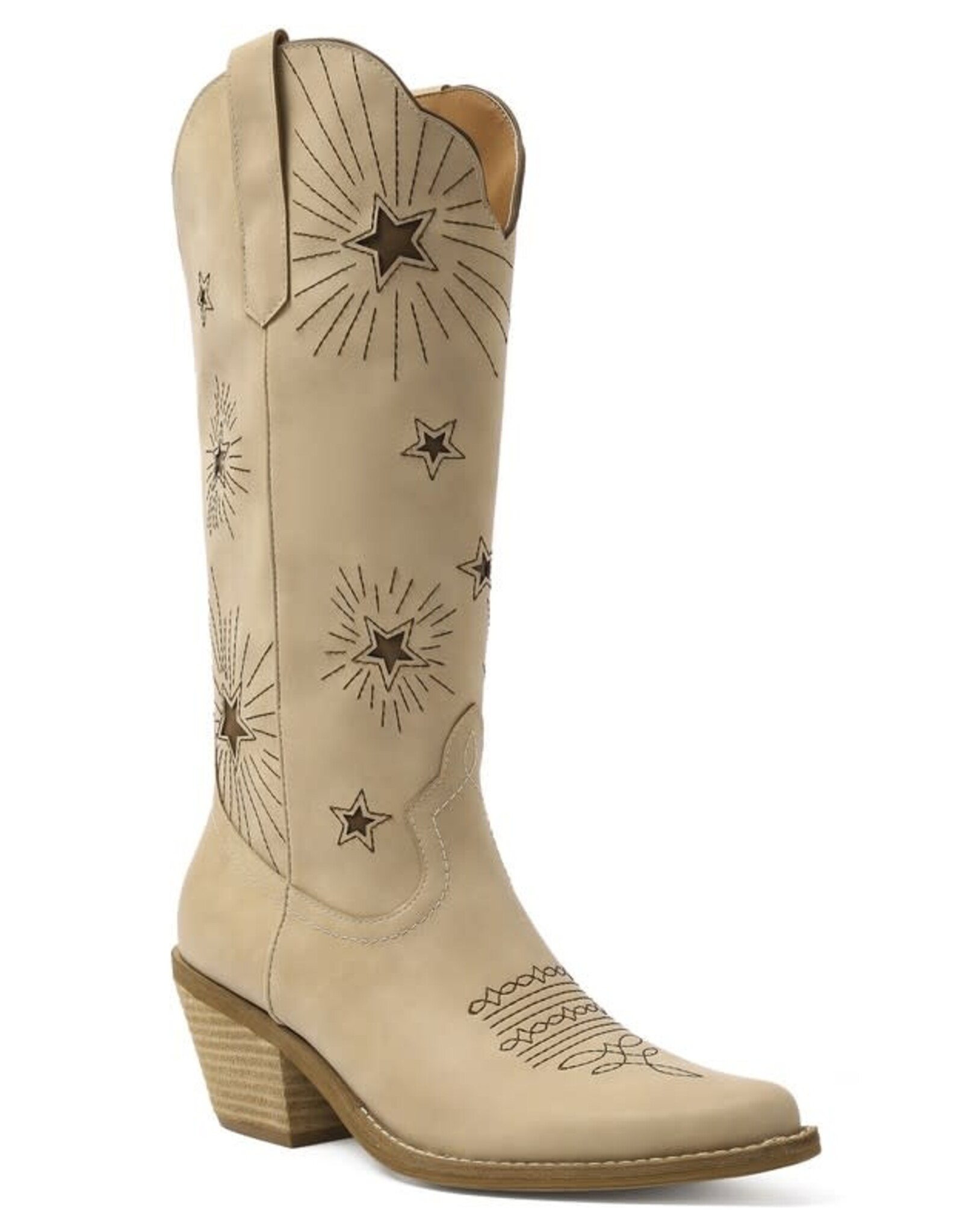 Beast Adela-69 A-run Star Western Boot (Beige)