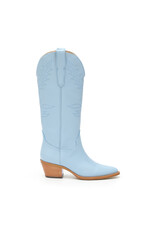 Let's See Style Adel - Festival Chunky Heeled Cowboy Cowgirl Boots (Powder Blue)