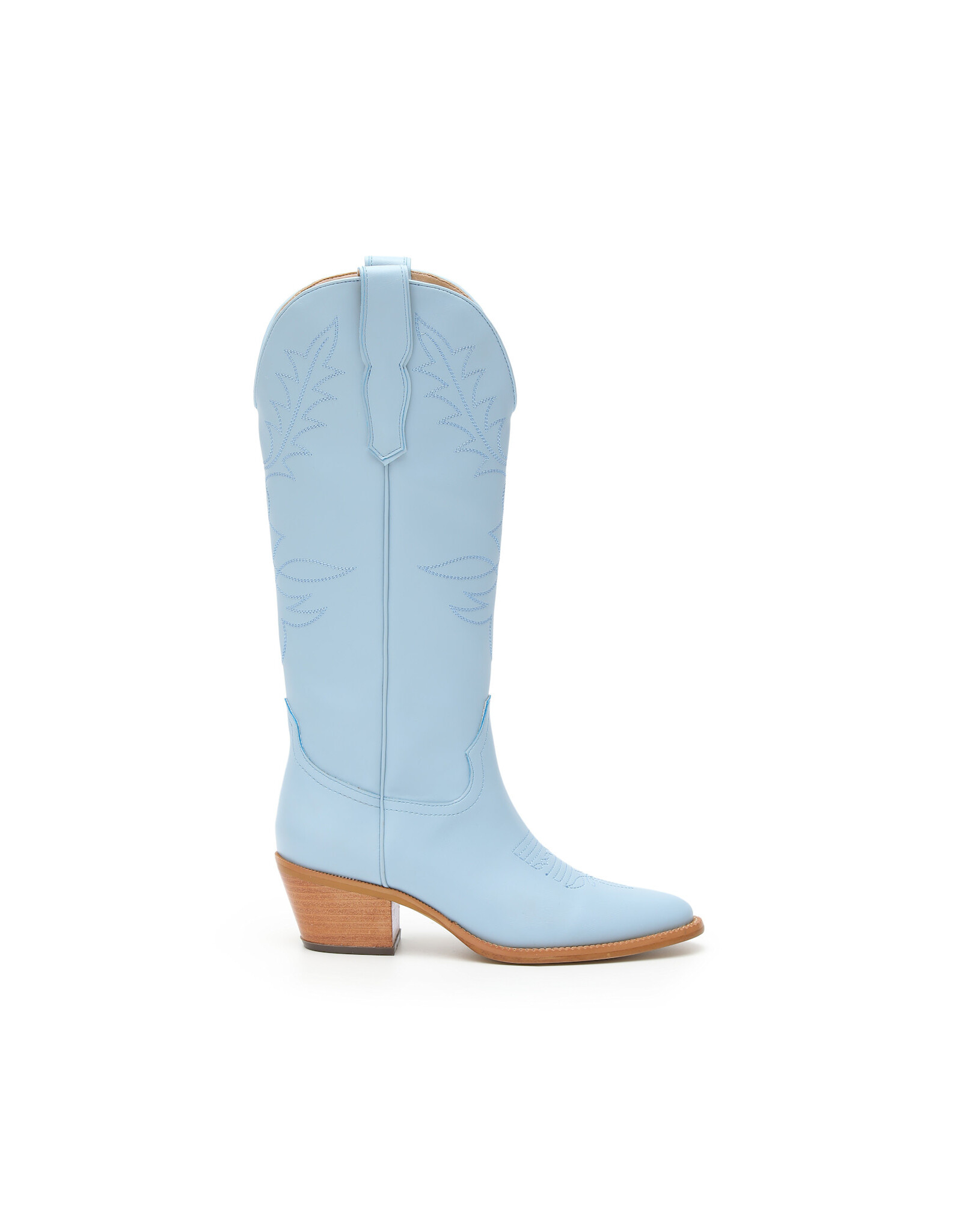 Let's See Style Adel - Festival Chunky Heeled Cowboy Cowgirl Boots (Powder Blue)