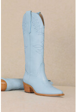 Let's See Style Adel - Festival Chunky Heeled Cowboy Cowgirl Boots (Powder Blue)