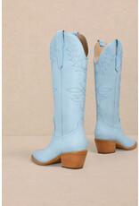 Let's See Style Adel - Festival Chunky Heeled Cowboy Cowgirl Boots (Powder Blue)
