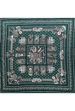 Fame Accessories Ribbon And Braids Paisley Square Bandana (Green)