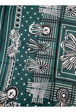 Fame Accessories Ribbon And Braids Paisley Square Bandana (Green)