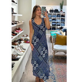 Papillon Papillon - Patchwork Sleeveless Maxi Dress (Blue)