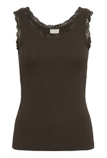 Kaffe Kaffe - Omi Lace Trim Tank (Black Coffee)