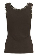 Kaffe Kaffe - Omi Lace Trim Tank (Black Coffee)