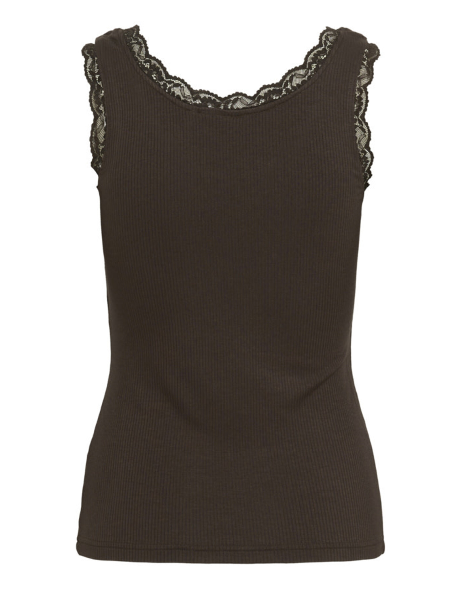Kaffe Kaffe - Omi Lace Trim Tank (Black Coffee)