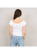 RD Style RD Style - Mica Puff Short Sleeve Shirred Top (White)