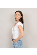 RD Style RD Style - Mica Puff Short Sleeve Shirred Top (White)