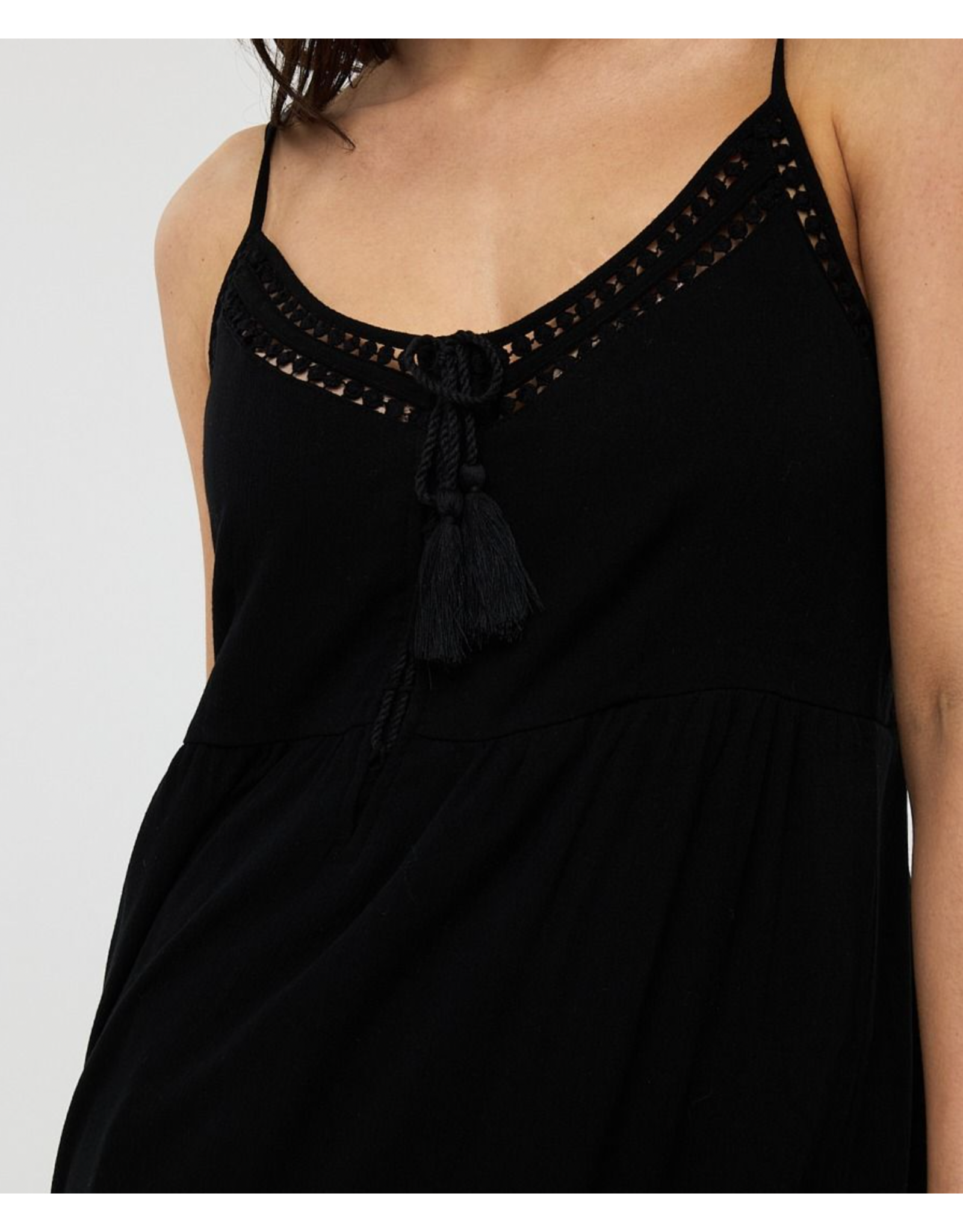 EsQualo Esqualo - Spaghetti Strap Dress with Tassel Detail