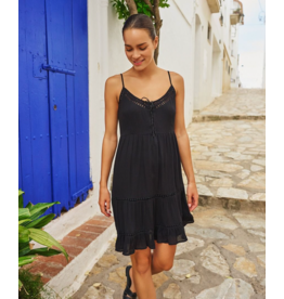EsQualo Esqualo - Spaghetti Strap Dress with Tassel Detail